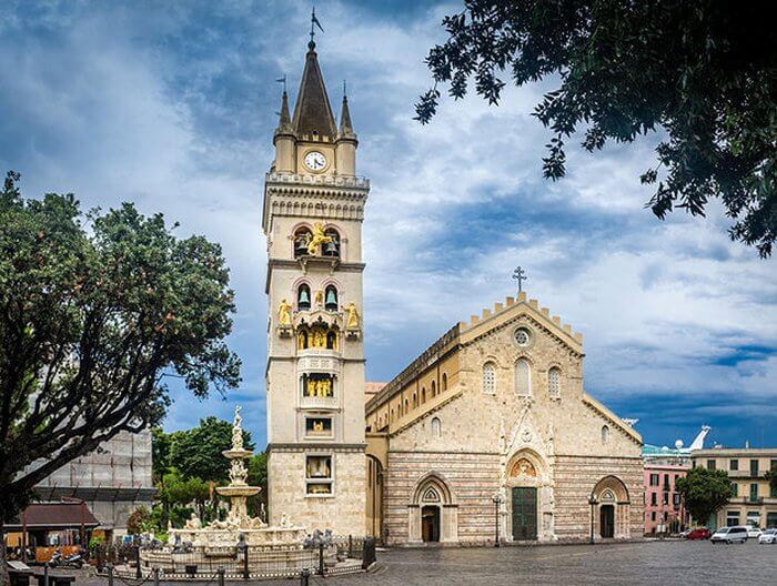 messina clock tower sicily italy